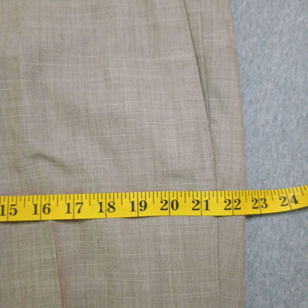 Zanella Parker Shark Skin Trousers 40 Brown 100% Wool Flat Front Premium - Picture 10 of 14